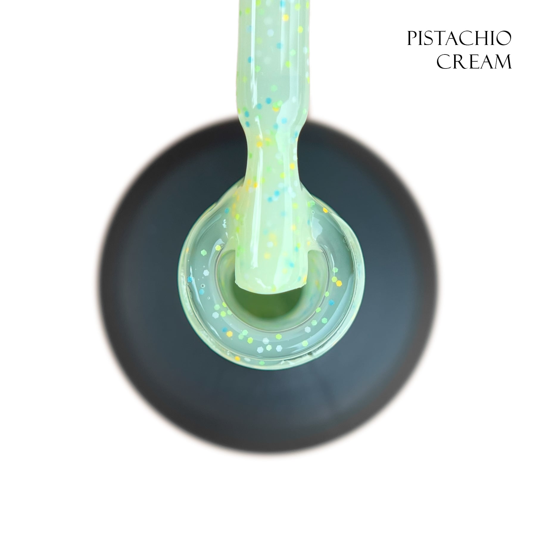 База для гель-лаку GLOSS Yogurt Base Pistachio Cream, 15 мл (фісташковий з кольоровим конфетті)